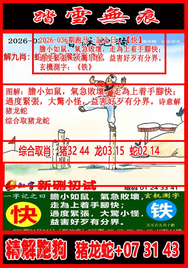 036期踏雪无痕解跑狗[图]